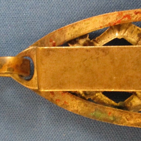 Antique Sterling Plated Crusader Belt Loop Key Fob - Picture 6 of 8